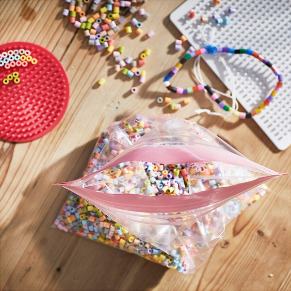 Изображение товара Комплект пакетов-слайдеров Ikea Истад 805.256.74 (50шт, красный/розовый)