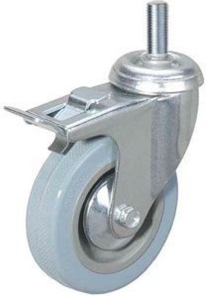 Изображение товара Колесо для тележки складской TOR Поворотное SCtgb 93 75мм с болтом и тормозом (F) / 1003629