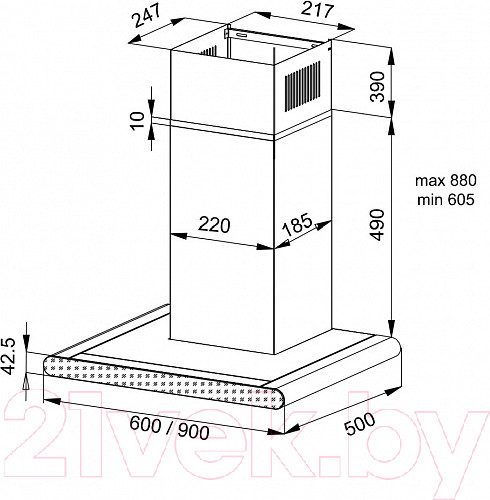 Изображение товара Вытяжка купольная Korting KHC 9958 XGN