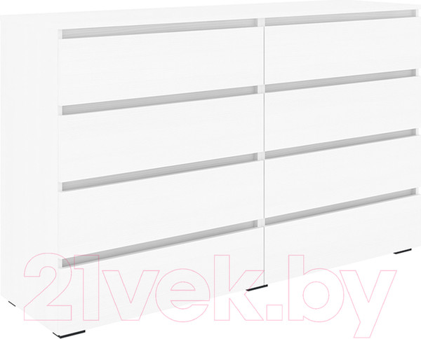 Изображение товара Комод Кортекс-мебель Бари 160 8ш (белый/белый/белый)