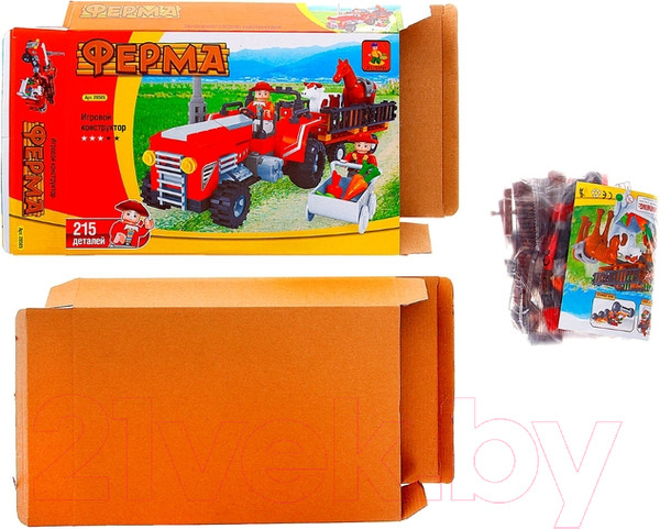 Изображение товара Конструктор Keyixing Трактор с животными / 134021