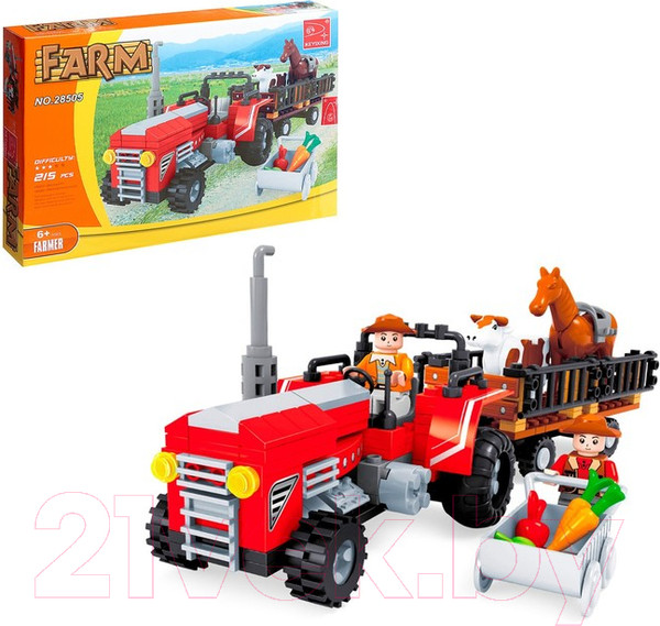 Изображение товара Конструктор Keyixing Трактор с животными / 134021