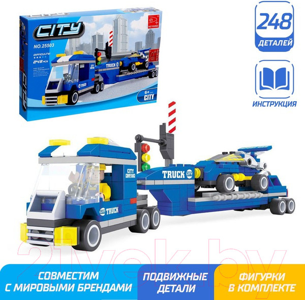 Изображение товара Конструктор Keyixing Тягач с прицепом / 576121