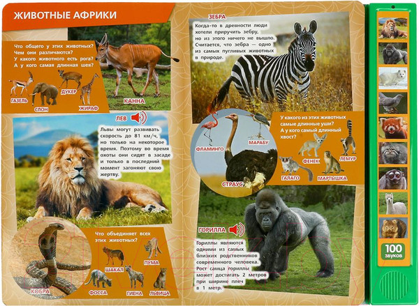 Изображение товара Музыкальная книга Умка 100 голосов животных 10 кнопок