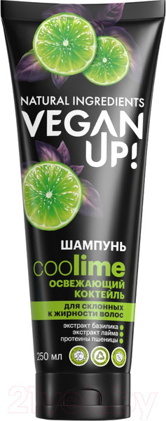 Изображение товара Шампунь для волос Vegan Up Coolime Освежающий коктейль Для склонных к жирности волос (250мл)