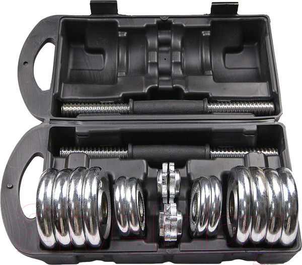 Изображение товара Набор гантелей разборных Ametist Хромированных (15кг, в чемодане)