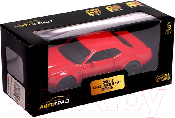 Изображение товара Масштабная модель автомобиля Автоград Dodge Challenger Srt Demon / 7335823 (красный)