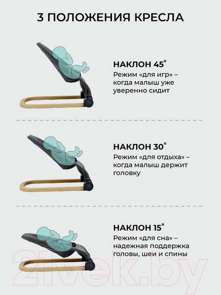 Изображение товара Детский шезлонг Amarobaby Baby relax / AB22-25BR/11 (серый)