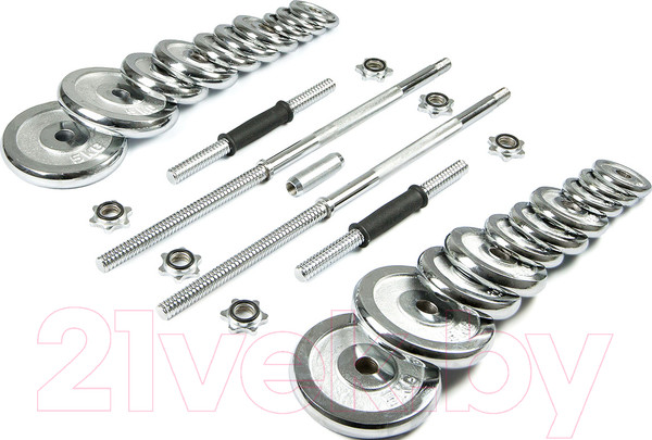 Изображение товара Набор гантелей разборных Ametist И штанга хромированных (50кг, в чемодане)