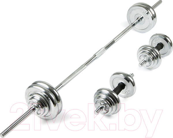 Изображение товара Набор гантелей разборных Ametist И штанга хромированных (50кг, в чемодане)