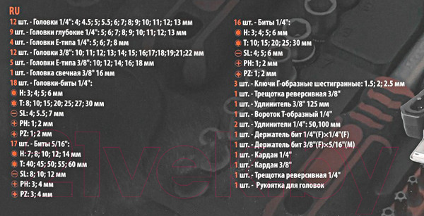 Изображение товара Универсальный набор инструментов ForceKraft FK-41082-5DS