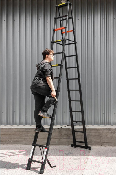 Изображение товара Телескопическая лестница RockForce RF-UP380-2(56442)