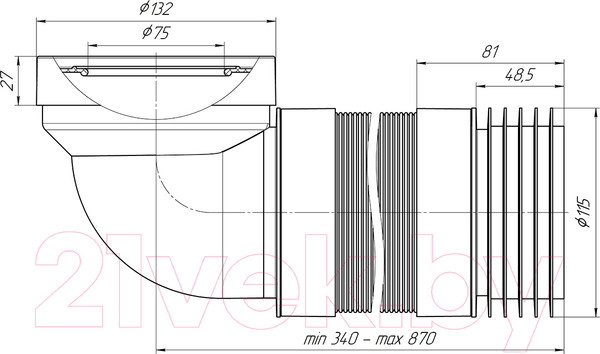 Изображение товара Слив (гофра) Ани Пласт K729R