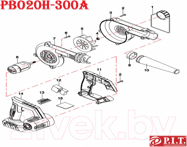 Изображение товара Воздуходувка аккумуляторная P.I.T PBO20H-300A
