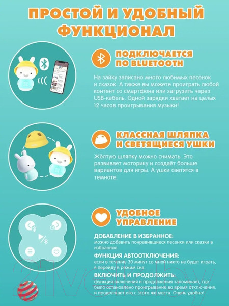 Изображение товара Интерактивная игрушка Alilo Зайка-Кроха G9 / 60029 (голубой)
