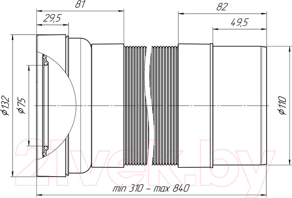 Изображение товара Слив (гофра) Ани Пласт K721R