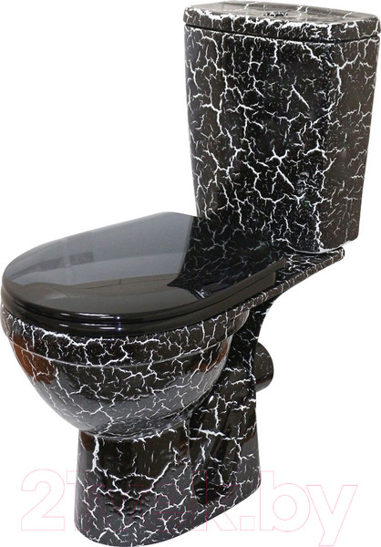 Изображение товара Унитаз напольный Rosa Рио Кракелюр (черный)
