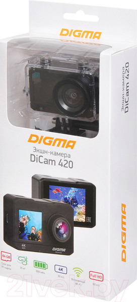 Изображение товара Экшн-камера Digma DiCam 420 / DC420 (черный)