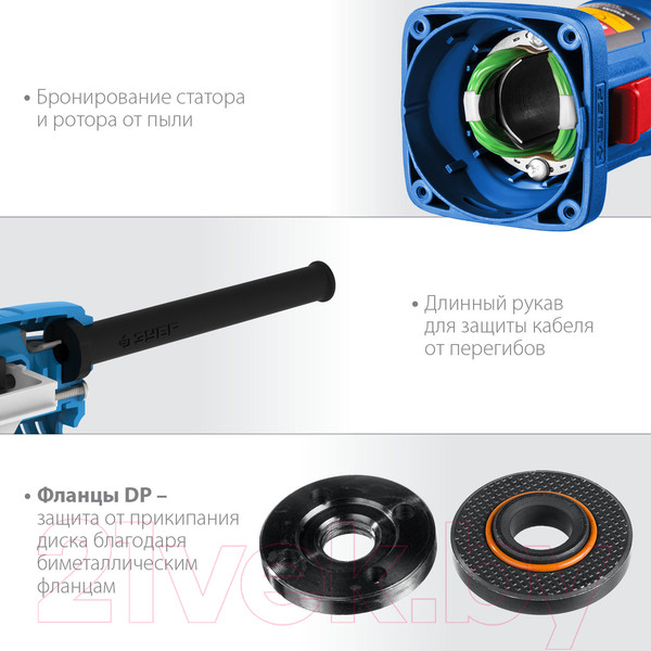 Изображение товара Угловая шлифовальная машина Зубр УШМ-П125-1100