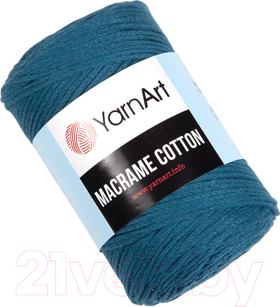 Изображение товара Пряжа для вязания Yarnart Macrame Cotton 20% полиэстер, 80% хлопок 225м / 9464992 (789 морская волна)