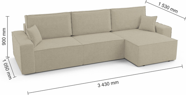 Изображение товара Диван угловой Mio Tesoro Бриз правый (Preston 130)