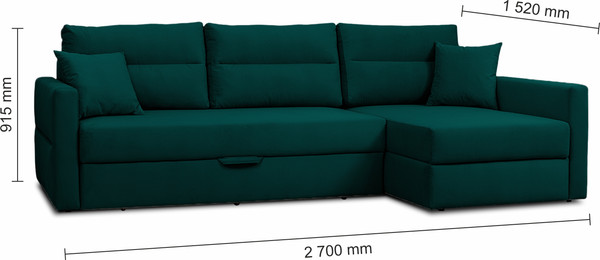 Изображение товара Диван угловой Mio Tesoro Лира правый (Velutto 20)