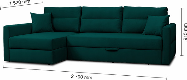 Изображение товара Диван угловой Mio Tesoro Лира левый (Velutto 20)