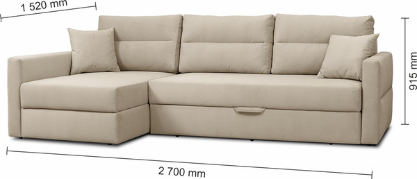 Изображение товара Диван угловой Mio Tesoro Лира левый (Velutto 04)