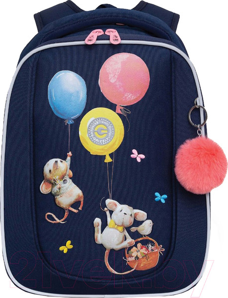 Изображение товара Школьный рюкзак Grizzly RAf-392-3 (синий)