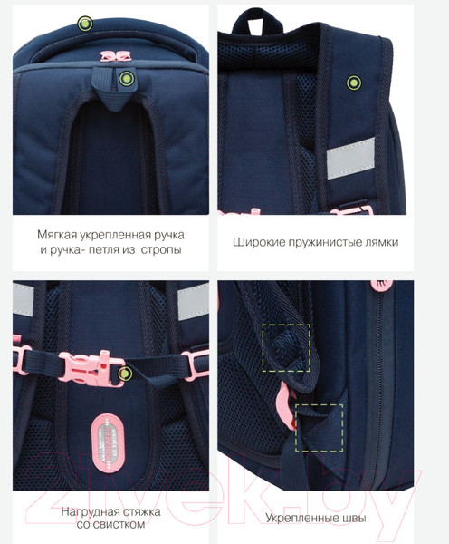 Изображение товара Школьный рюкзак Grizzly RAf-392-3 (синий)