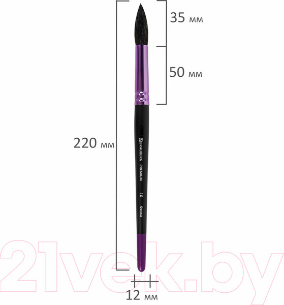 Изображение товара Кисть для рисования Brauberg Premium. Белка №10 / 200979 (круглая)