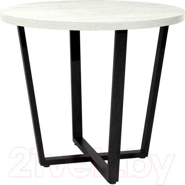 Изображение товара Обеденный стол Millwood Лофт Орлеан Л D90x75 (дуб белый Craft/металл черный)