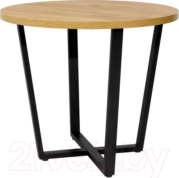 Изображение товара Обеденный стол Millwood Лофт Орлеан Л D90x75 (дуб золотой Craft/металл черный)