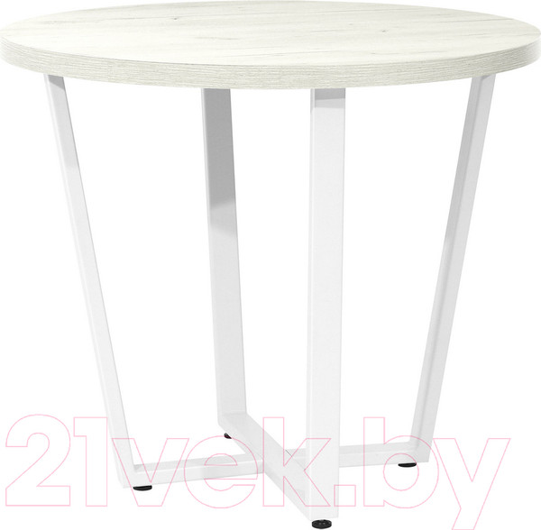 Изображение товара Обеденный стол Millwood Лофт Орлеан Л D90x75 (дуб белый Craft/металл белый)