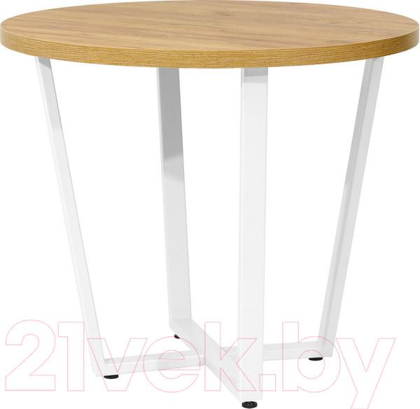 Изображение товара Обеденный стол Millwood Лофт Орлеан Л D90x75 (дуб золотой Craft/металл белый)