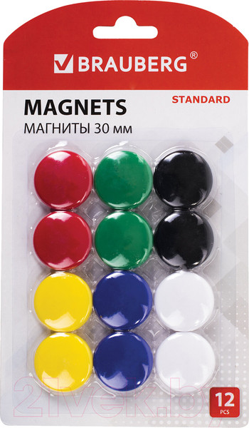 Изображение товара Набор магнитов Brauberg Standard / 237472 (12шт)