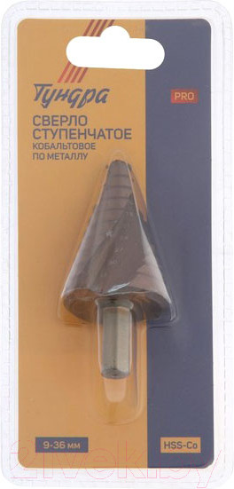 Изображение товара Сверло Tundra Pro ступенчатое HSS-Co трехгранный хвостовик 9-36мм 7546786