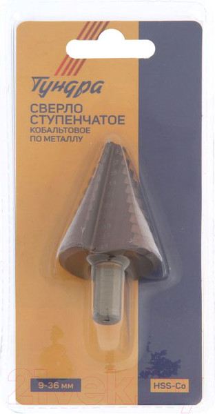 Изображение товара Сверло Tundra Ступенчатое HSS-Co трехгранный хвостовик 9-36мм 7546780
