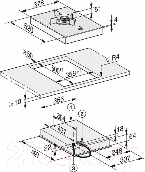 Изображение товара Газовая варочная панель Miele SmartLine Wok CS 7101-1 FL