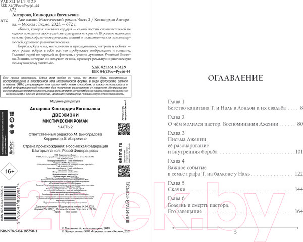Изображение товара Книга Эксмо Две жизни. Мистический роман. Часть 2 (Антарова Конкордия)