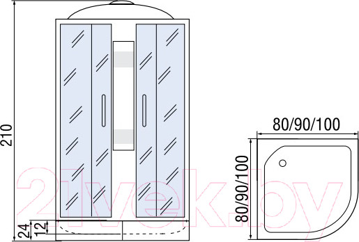 Изображение товара Душевая кабина Мономах 90/24 С МЗ