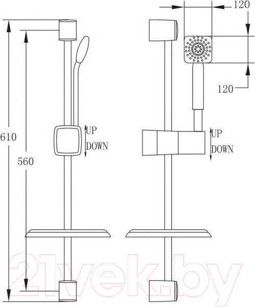 Изображение товара Душевой гарнитур РМС RACK-8