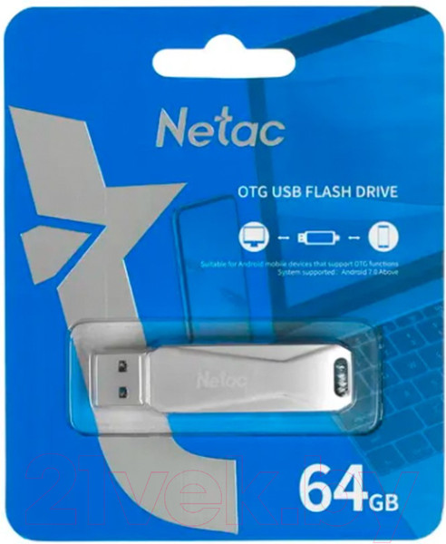 Изображение товара USB flash накопитель Netac USB Drive U782C USB3.0+TypeC (NT03U782C-064G-30PN)