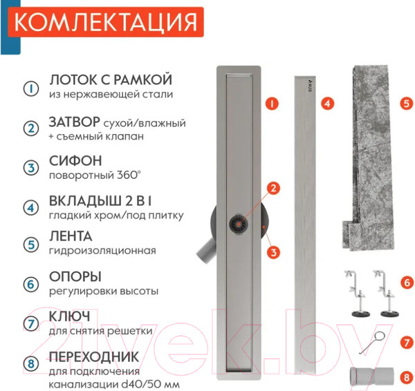 Изображение товара Трап для душа Axus Universal tdu800
