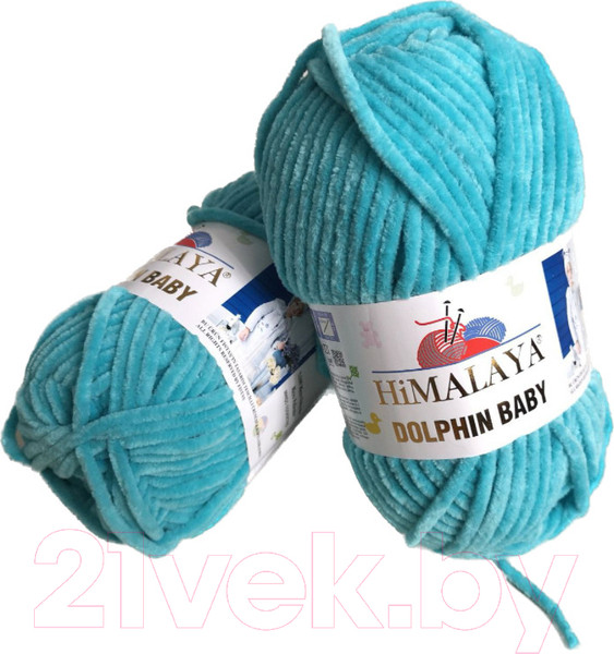 Изображение товара Набор пряжи для вязания Himalaya Dolphin Baby / 80335 (2 мотка, бирюзовый)