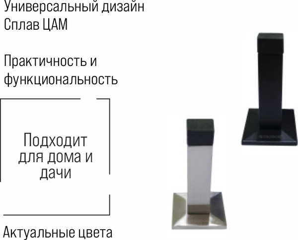 Изображение товара Ограничитель дверной Trodos D75 L75 (хром, хедер)