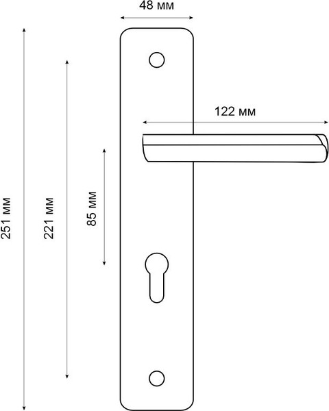 Изображение товара Ручка дверная Vrata A861 (алюминий, черный матовый)