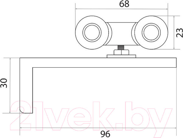 Изображение товара Ролики для раздвижных дверей Trodos QD-326 с фиксатором торц/накл