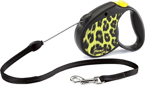 Изображение товара Поводок-рулетка Flexi Safari Cord / 02191 0 (M, 5м, трос желтый леопард)