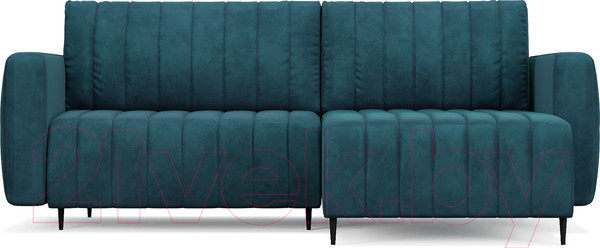 Изображение товара Диван угловой Mebel-Ars Маркфул/Флорент (бархат сине-зеленый Star Velvet 43 Black Green)